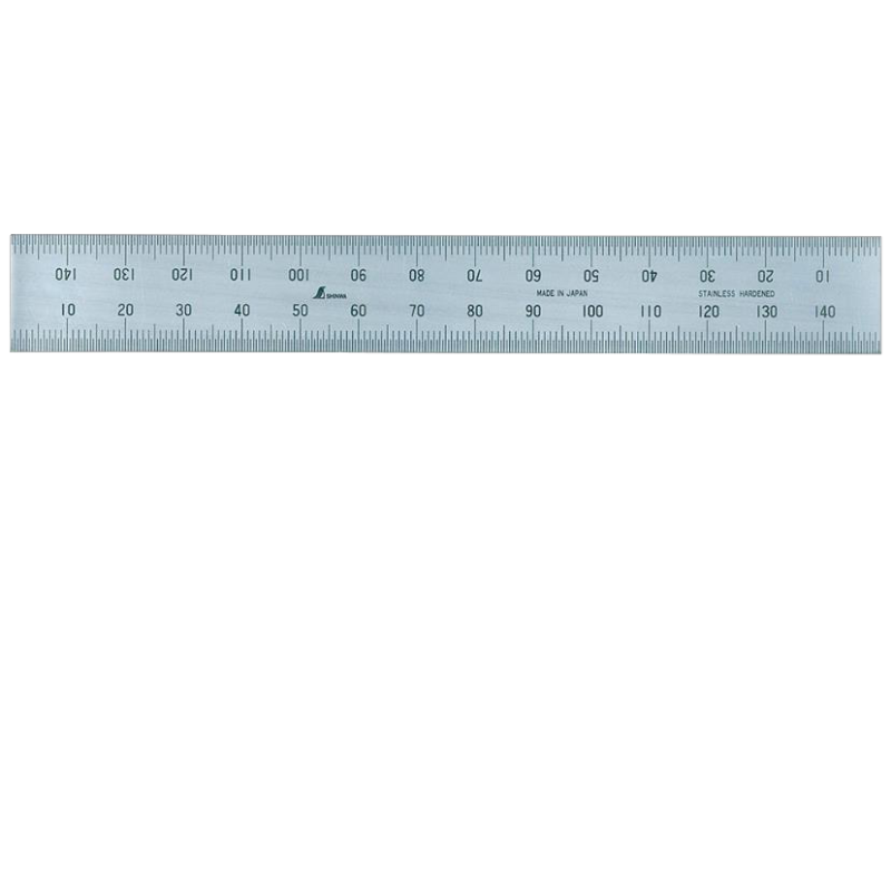 Flush Ended Stainless Steel Rule Hard Chrome Finish 15 cm with 4 Scales