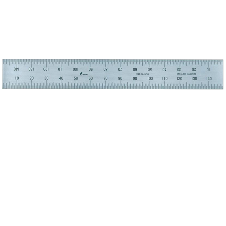 Flush Ended Stainless Steel Rule Hard Chrome Finish 15 cm with 4 Scales