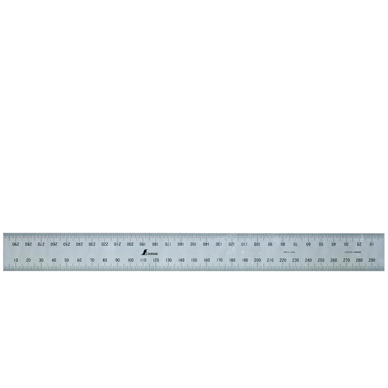 Flush Ended Stainless Steel Rule Hard Chrome Finish 30 cm with 4 Scales