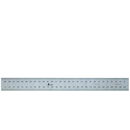 Flush Ended Stainless Steel Rule Hard Chrome Finish 30 cm with 4 Scales